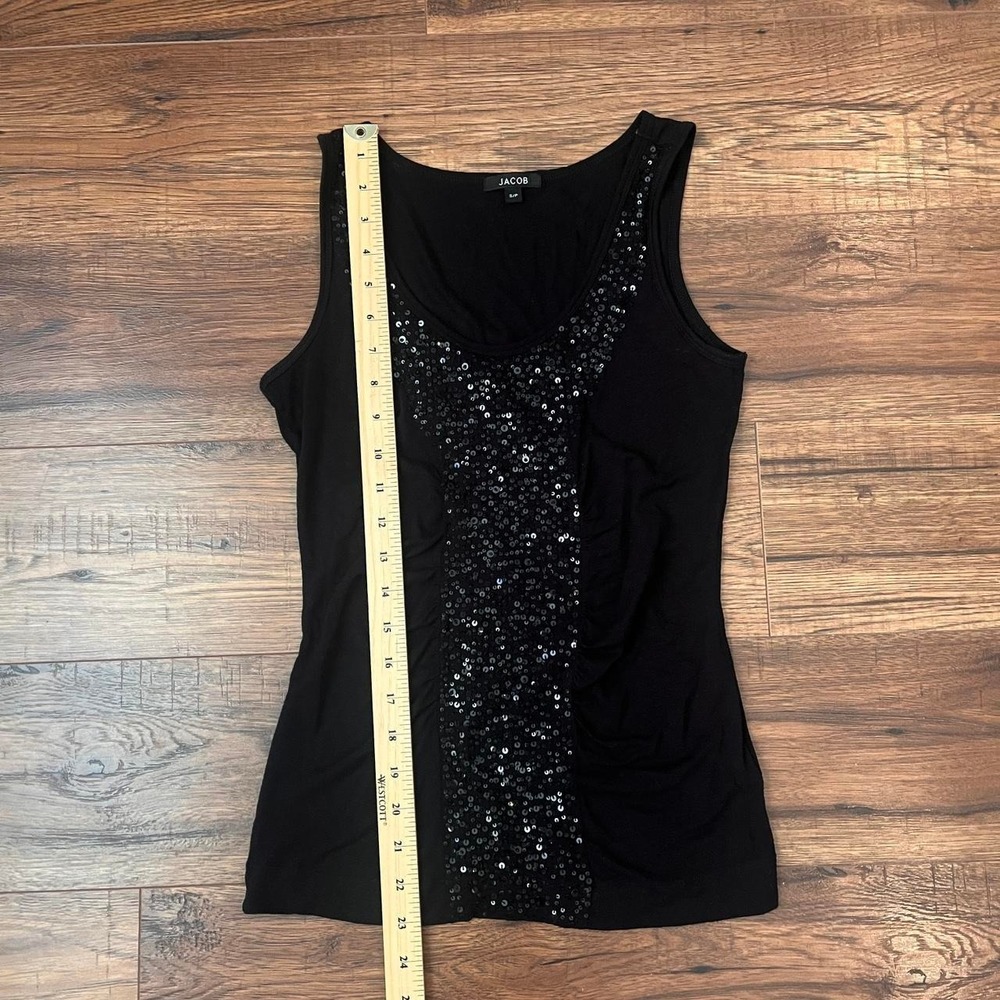 Jacob black Sequin Tank Y2K Women S Minimalist Going Out Indie Sleeze Party - Picture 3 of 6